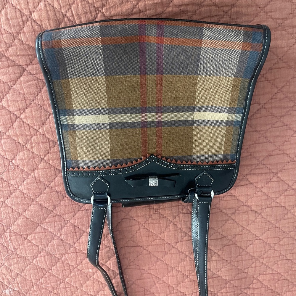 Brighton Plaid Shoulder Bag - Brown and Black
